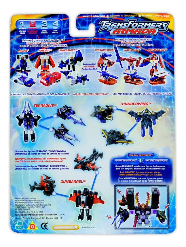 Transformers Armada Gunbarrel Terradive Thunderwing Action Figure Set
