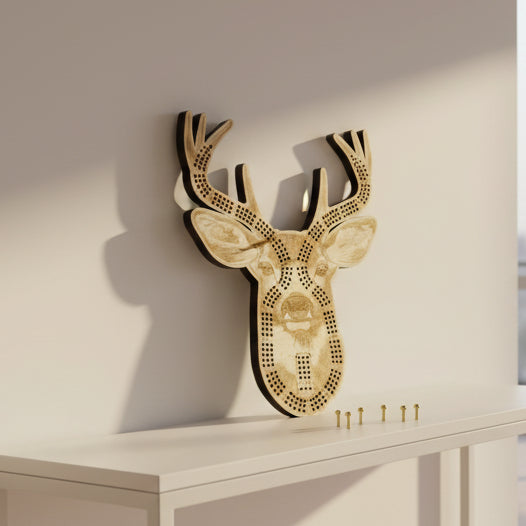 Deer Head Cribbage Board