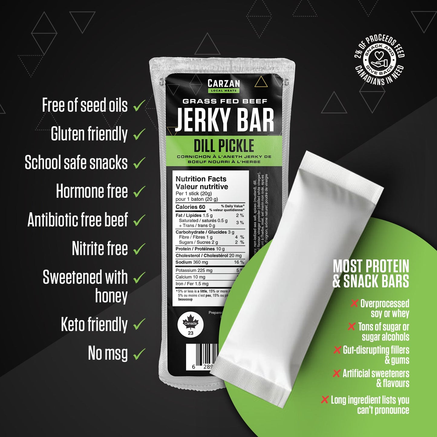 Dill Pickle Grass-Fed Beef Jerky Bars