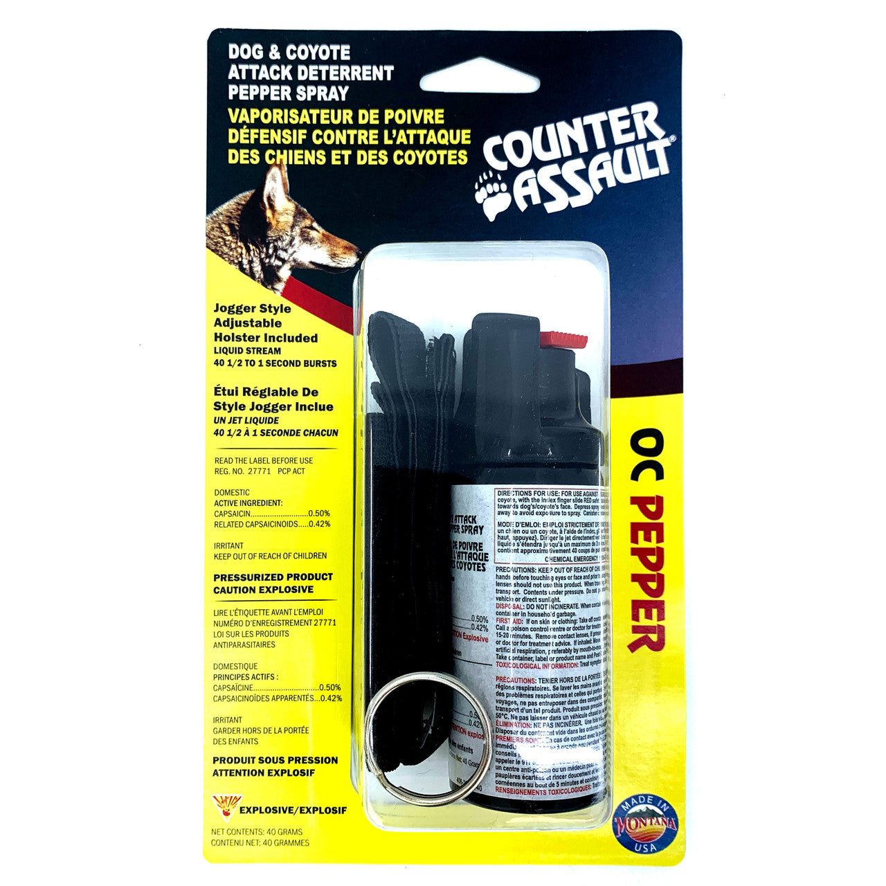 Counter Assault Dog & Coyote Deterrent Pepper Spray w/ Holster