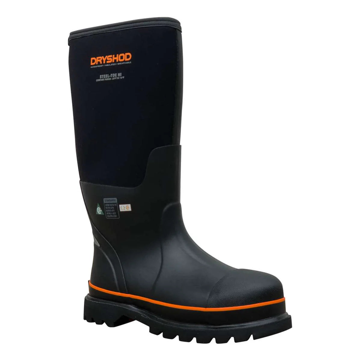 Dryshod Unisex Steel-Toe CSA High Black/Orange