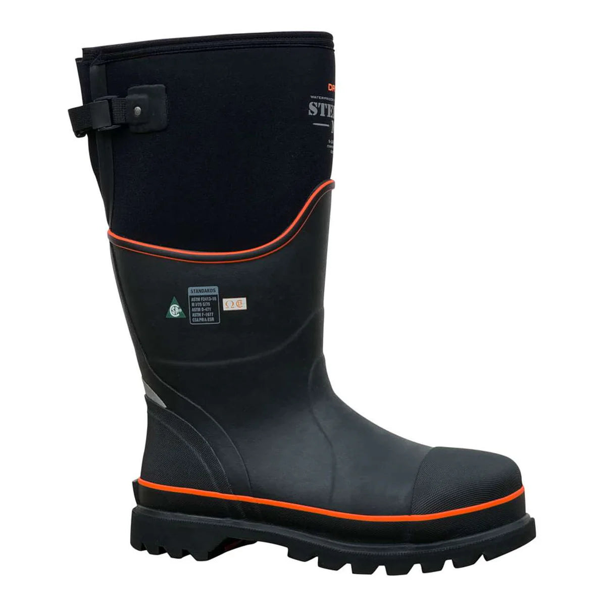 Dryshod Unisex Steel-Toe Max Gusset CSA High Black/Orange