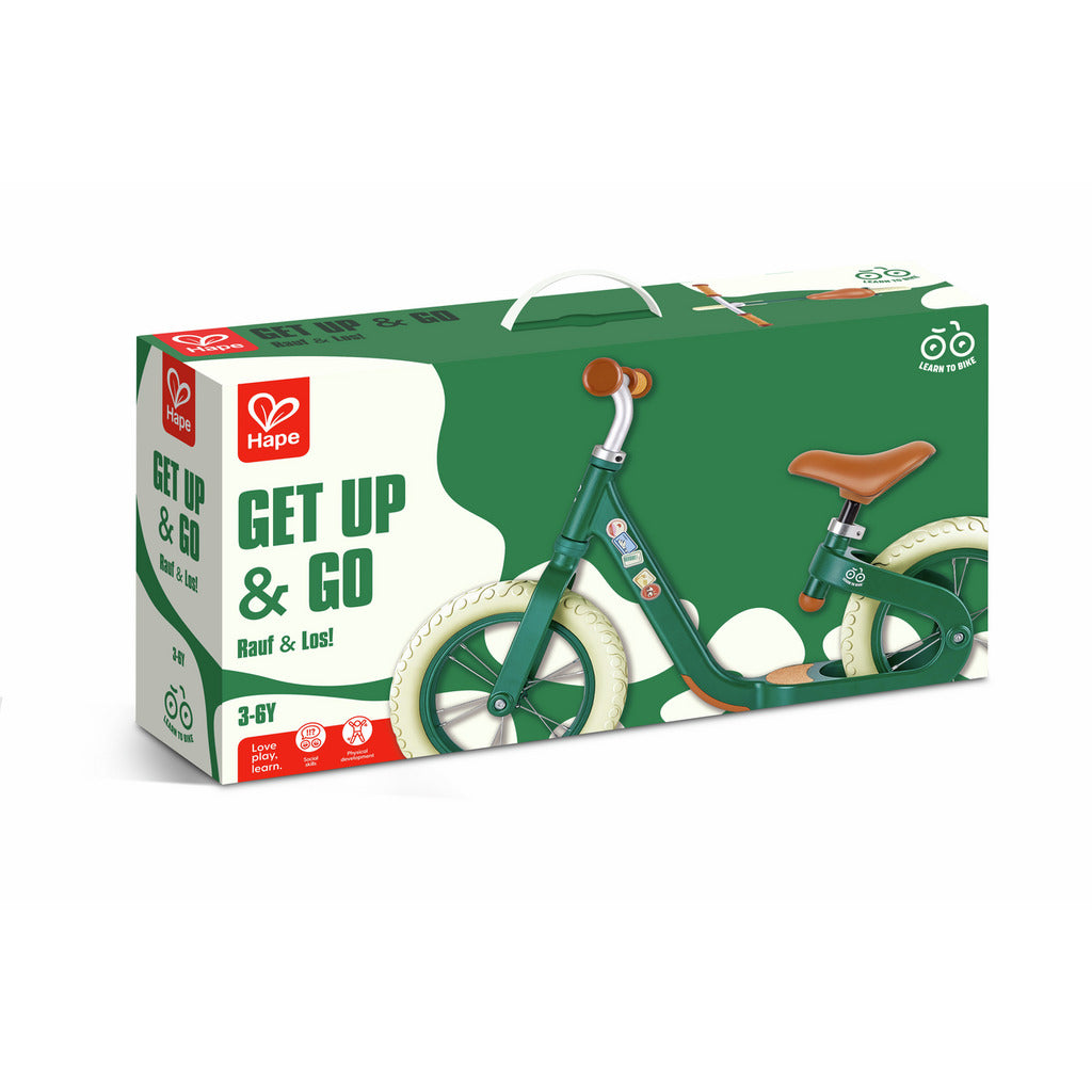 Hape Lightweight Adjustable Green Balance Bike for Kids 3+