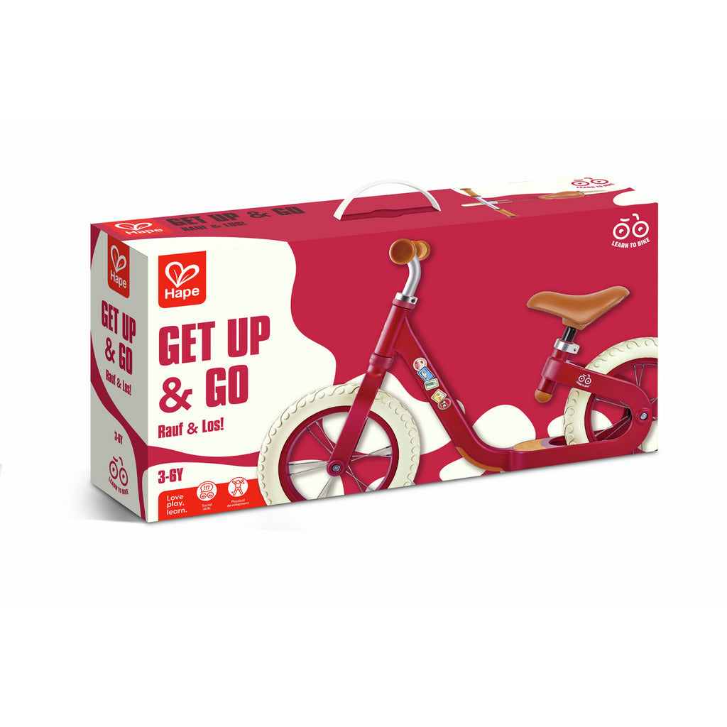 Hape Learn to Ride Lightweight Adjustable Red Aluminum Balance Bike