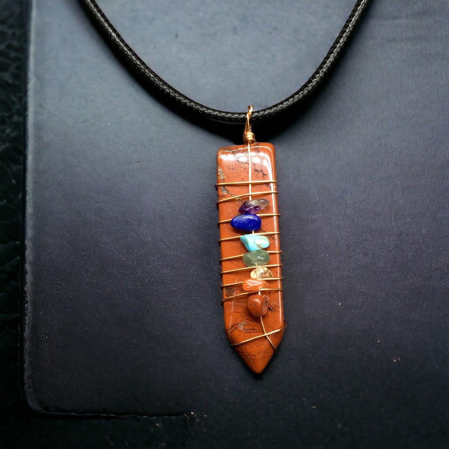 Natural Sword Chakra Unisex Maroon Pendant