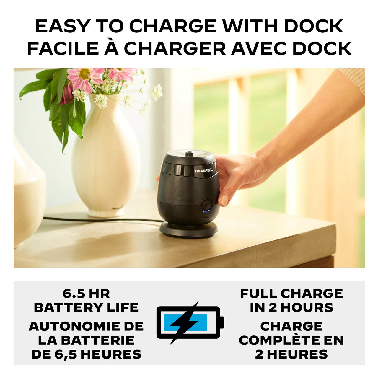 E65 Rechargeable Mosquito Repeller + FAST Charging Dock