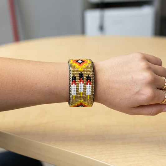 Beaded Cuff Bracelet(Golden)
