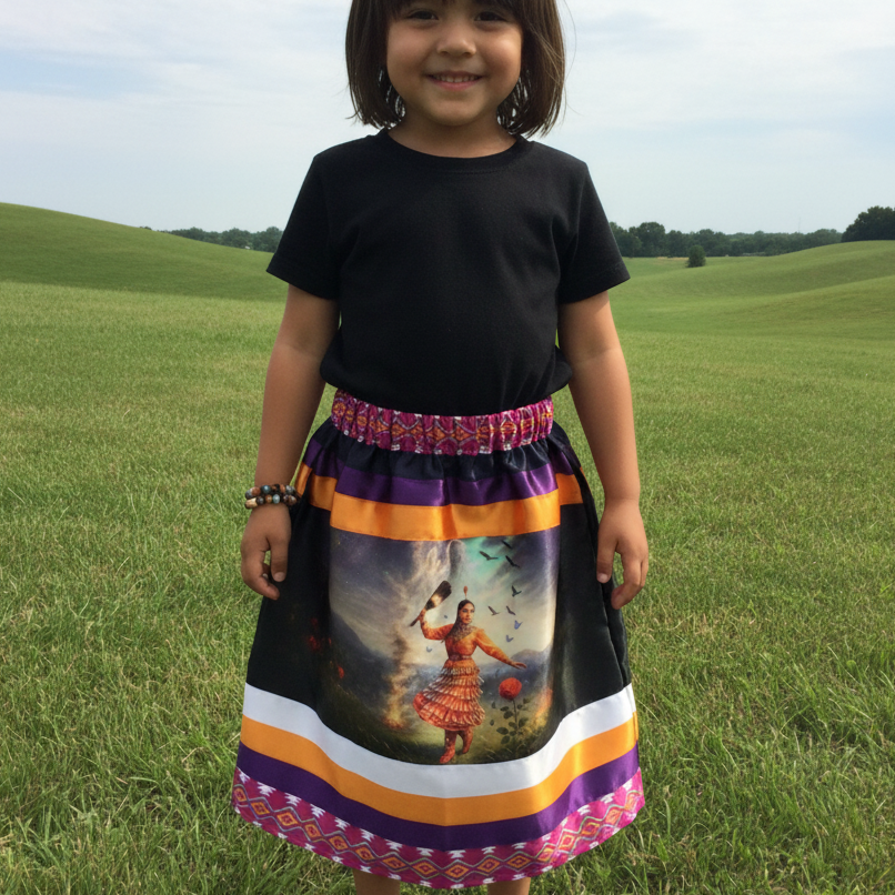 OLDTRIBES™  Satin Infants Dancing of Wind Ribbon Skirt