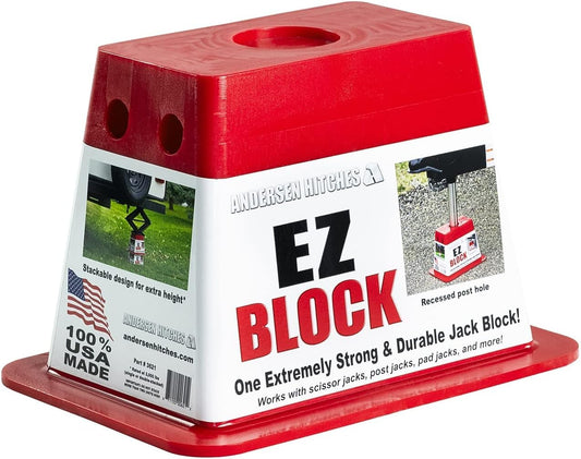 ANDERSEN HITCHES | RV Accessories | Single Trailer EZ Jack Block| Leveling System | RV Stabilizer Stands | Heavy Duty Camper Level for RVs | 3621