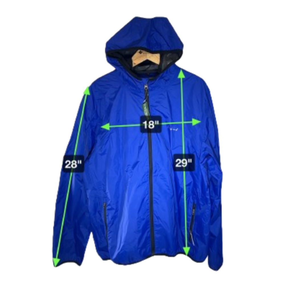 Europe Bound Unisex Packable Travel Rain Jackets Sizes XL-3XL