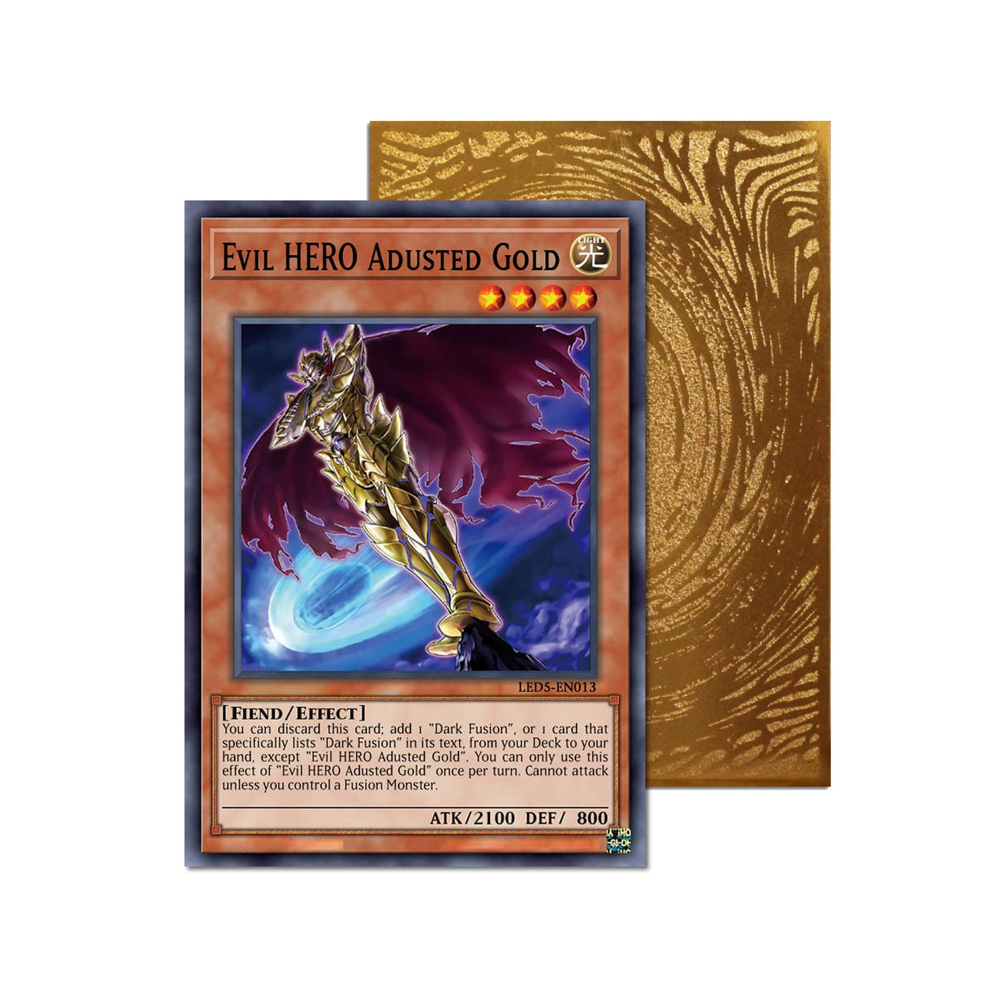 Evil HERO Adusted Gold Metal Orica Card