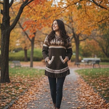 OLDTRIBES™ Women Cardigan Brown Alpaca Sweater