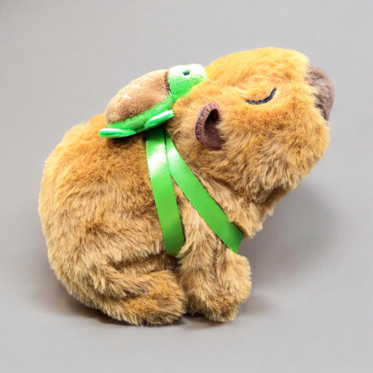 Interactive Electric Capybara Plush Toy with Turtle Backpack