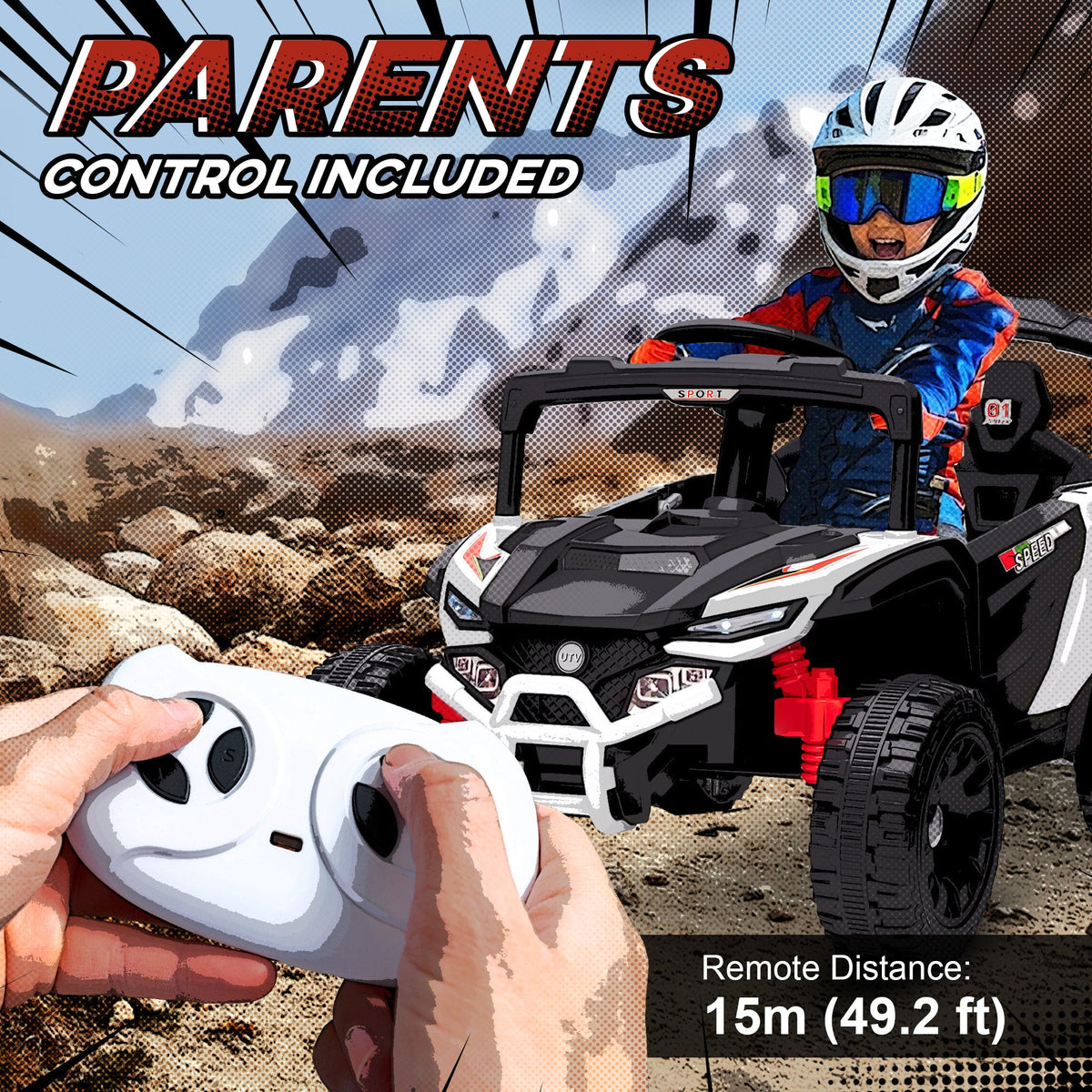 12V Kids Ride On Truck with Dual Motors, Rear Suspension, Remote Control for 3-5 Years Boys Girls, Pink