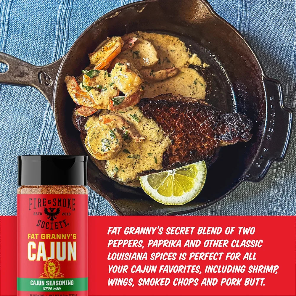 Fire & Smoke Society Fat Granny's Cajun Steak Seasoning – 4.8 oz