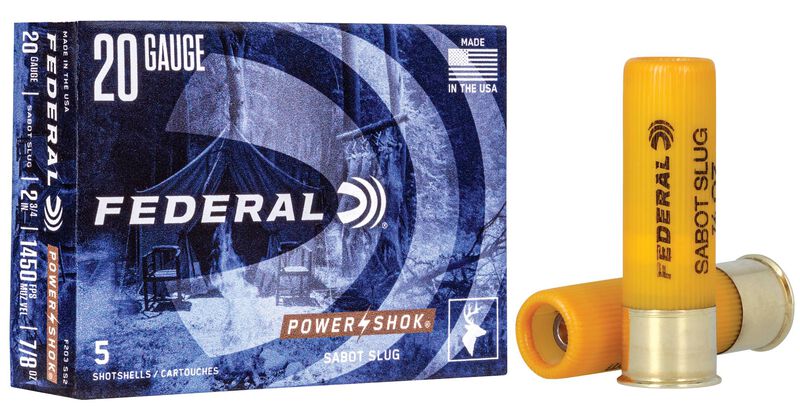 Federal Power-Shok Sabot Slug 20 Gauge 328 Grain 2-3/4"