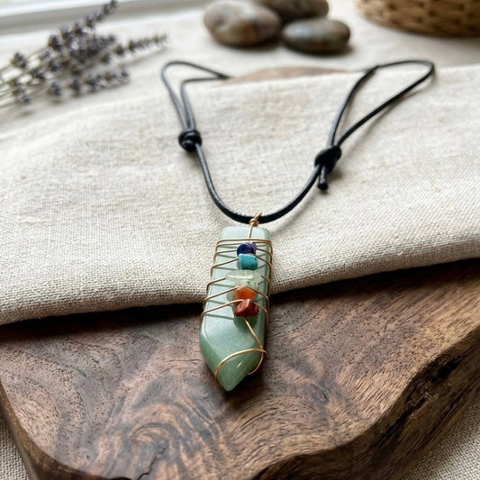 Natural Sword Chakra Unisex Aqua Marin Pendant