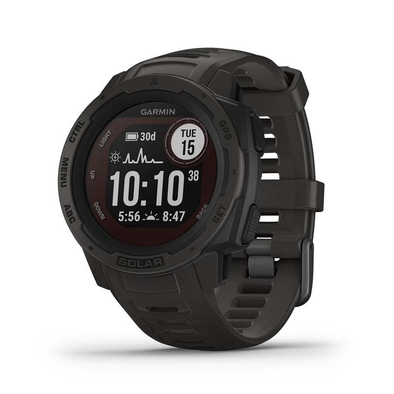 Garmin Wearables - Instinct® Solar, Graphite GPS Smartwatch