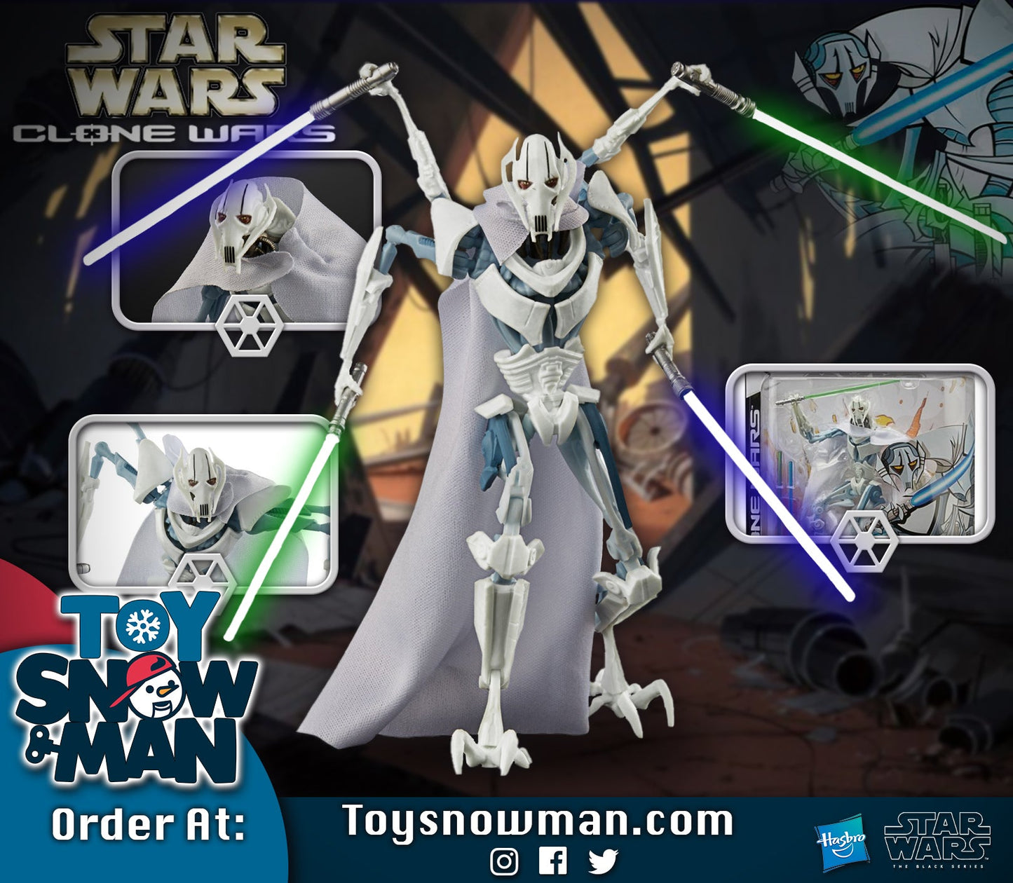 Star Wars: The Black Series Cartoon General Grievous (Tartakovsky Clone Wars)