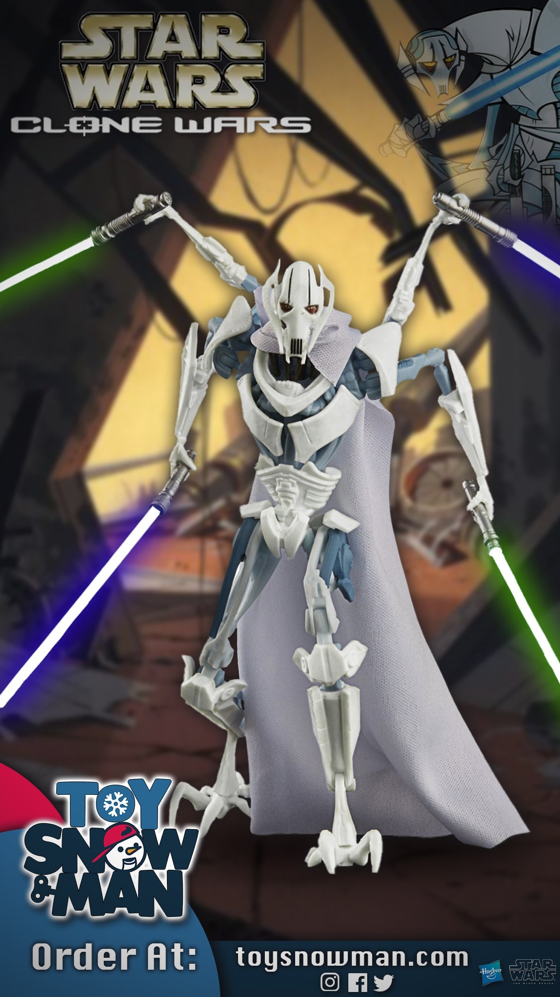 Star Wars: The Black Series Cartoon General Grievous (Tartakovsky Clone Wars)