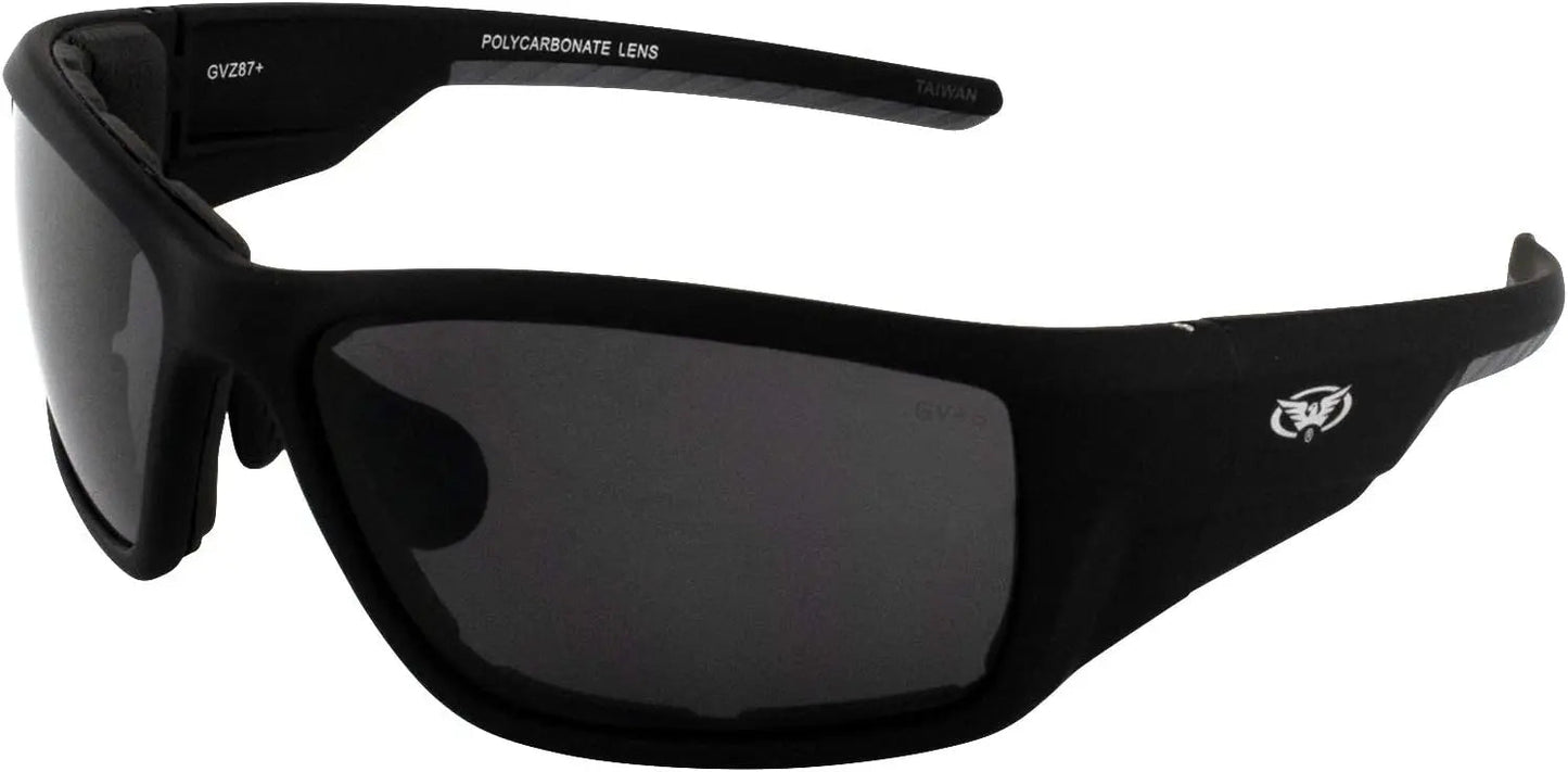 Global Vision Kinetic Adjustable Padded Motorcycle Sunglasses. Safety Rated Soft-Touch Riding Glasses