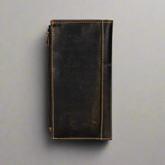 Greenwood Leather RFID Wallet with Zipper Pocket