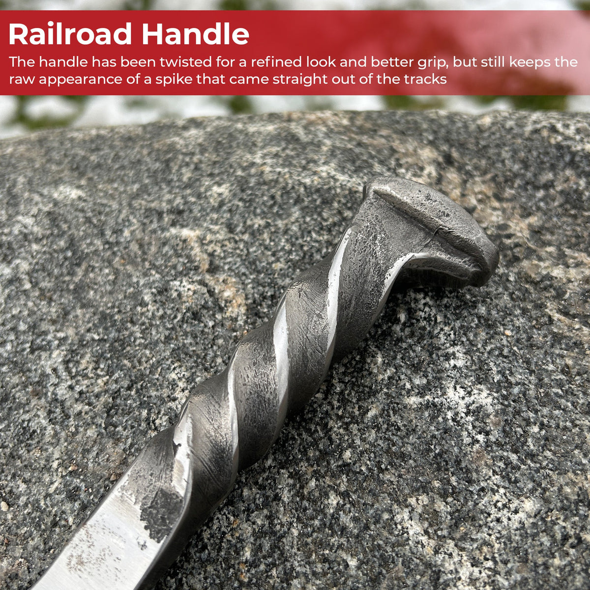 Hand Forged Railroad Spike Hook Claw Knife 6.3"