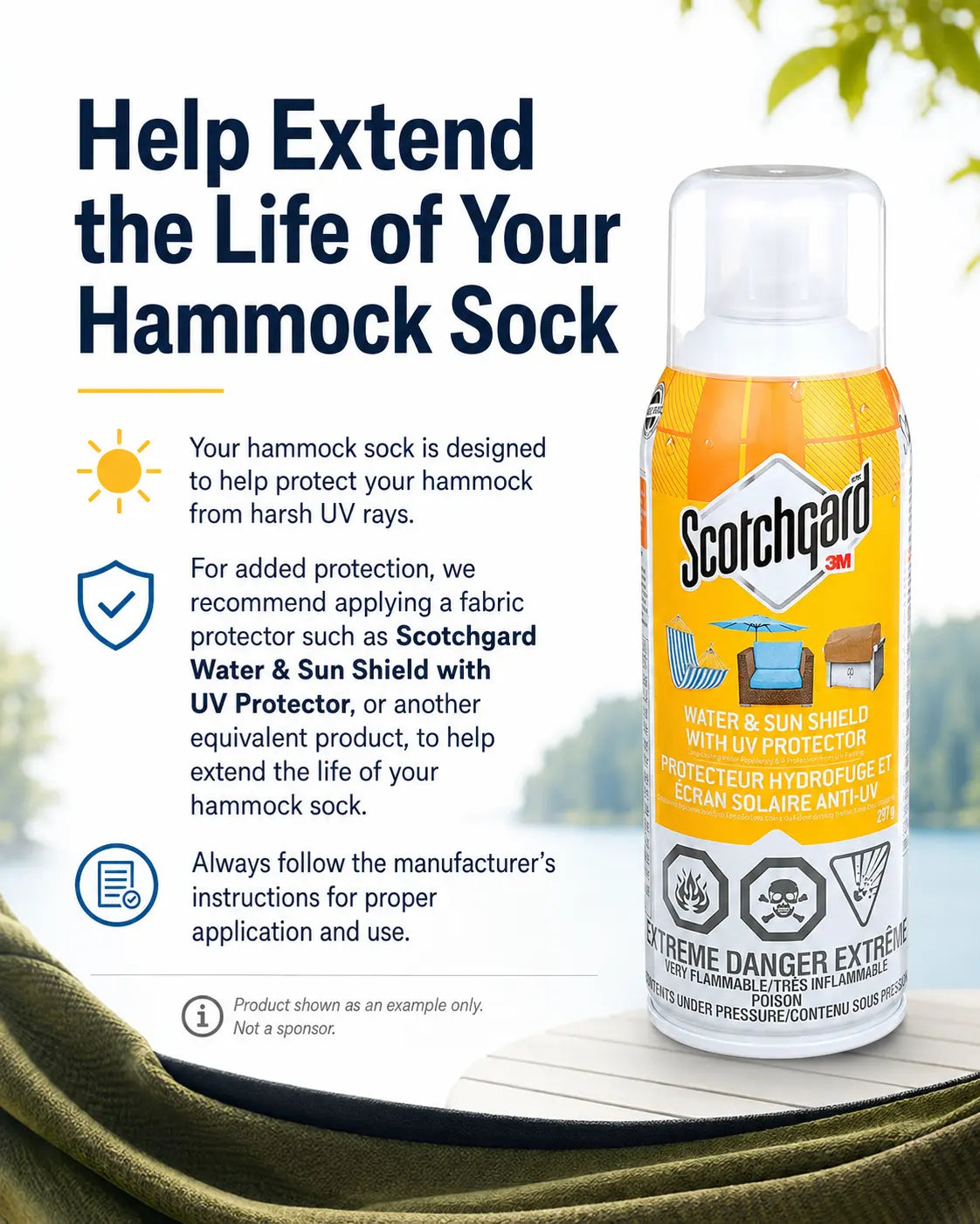 Protective Hammock Sock - 70D Ripstop Nylon