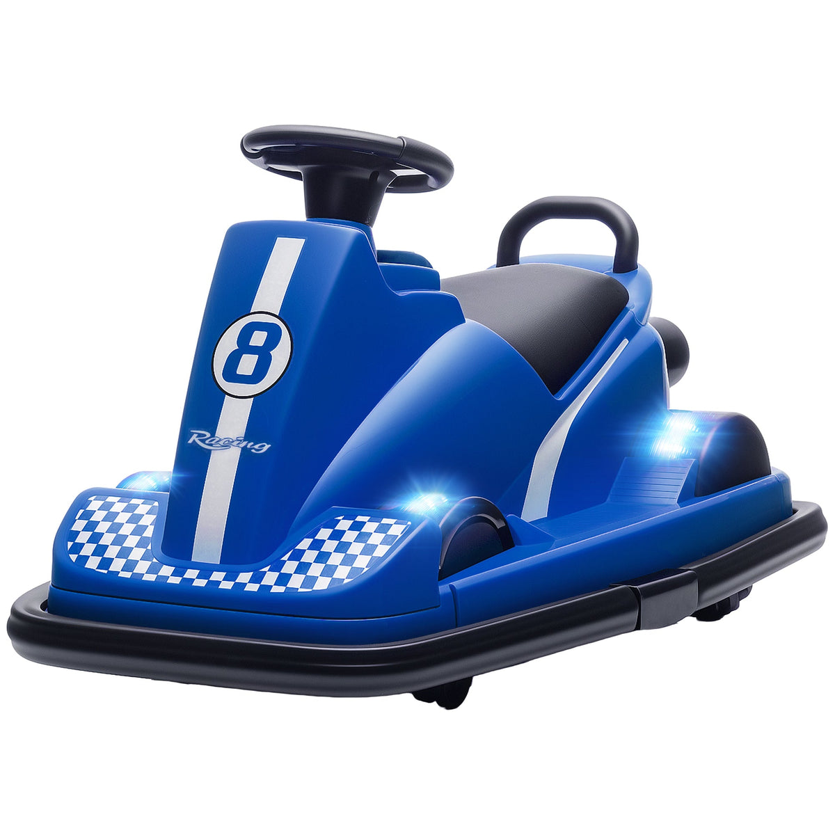 Bumper Car for Kids, 6V Battery Powered Bumping Car with 360 Degree Spin, Dual Motors, Music, for 3-8 Years, Blue