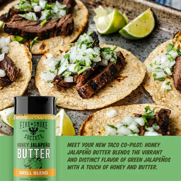 Fire & Smoke Society Honey Jalapeño Butter Seasoning – 7 oz