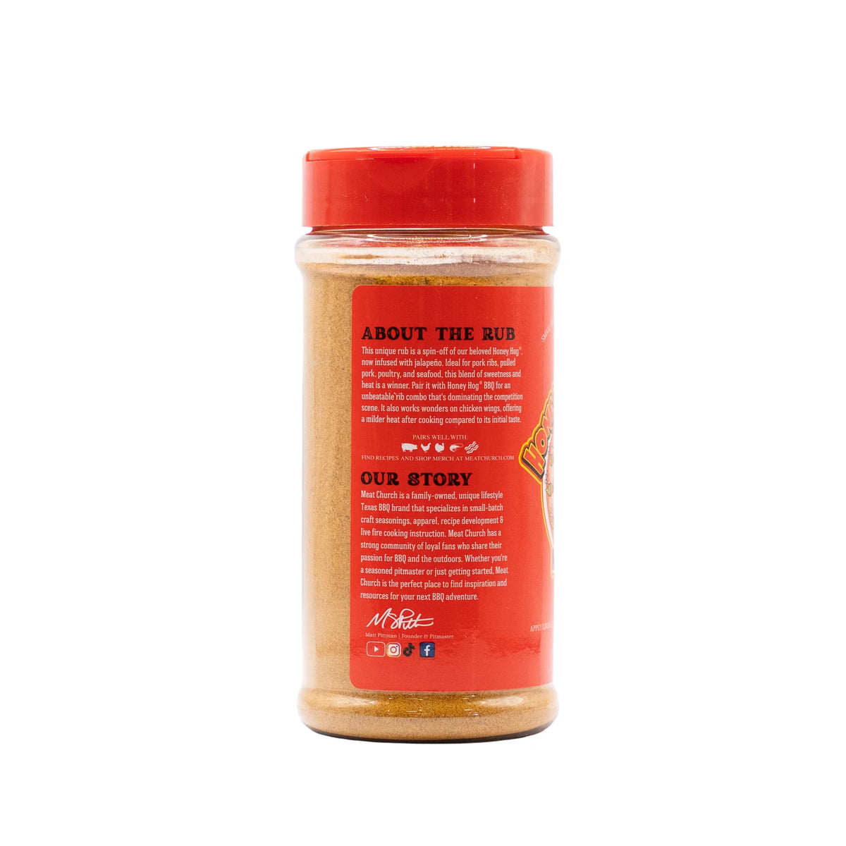 Meat Church Honey Hog Hot BBQ Rub – 12 oz