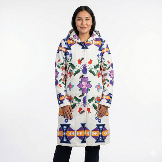 Arctic Flowers Long Coat