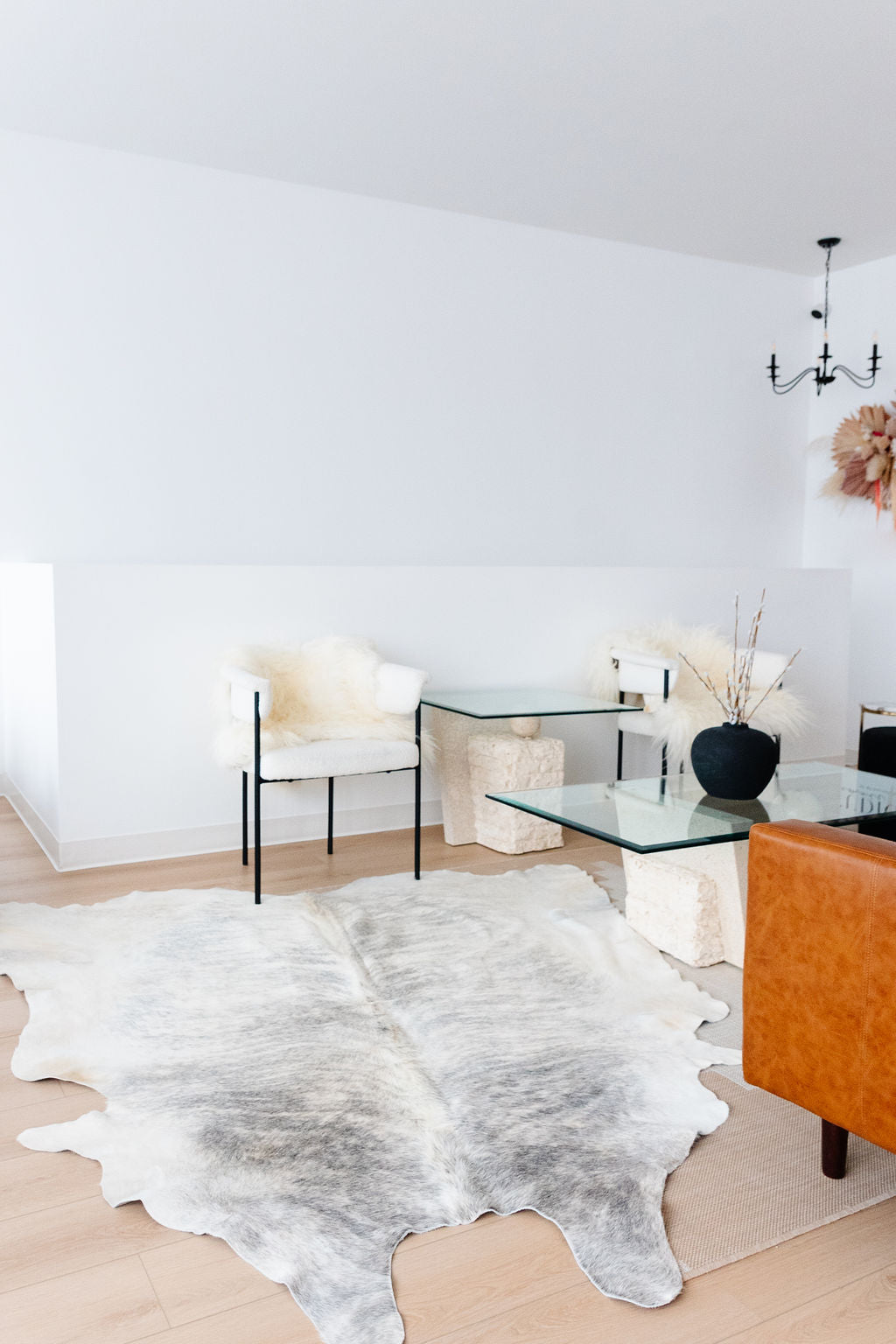 Large Brindle Grey Cowhide Area Rug