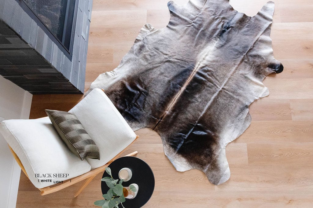 Large Dark Grey Cowhide Area Rug