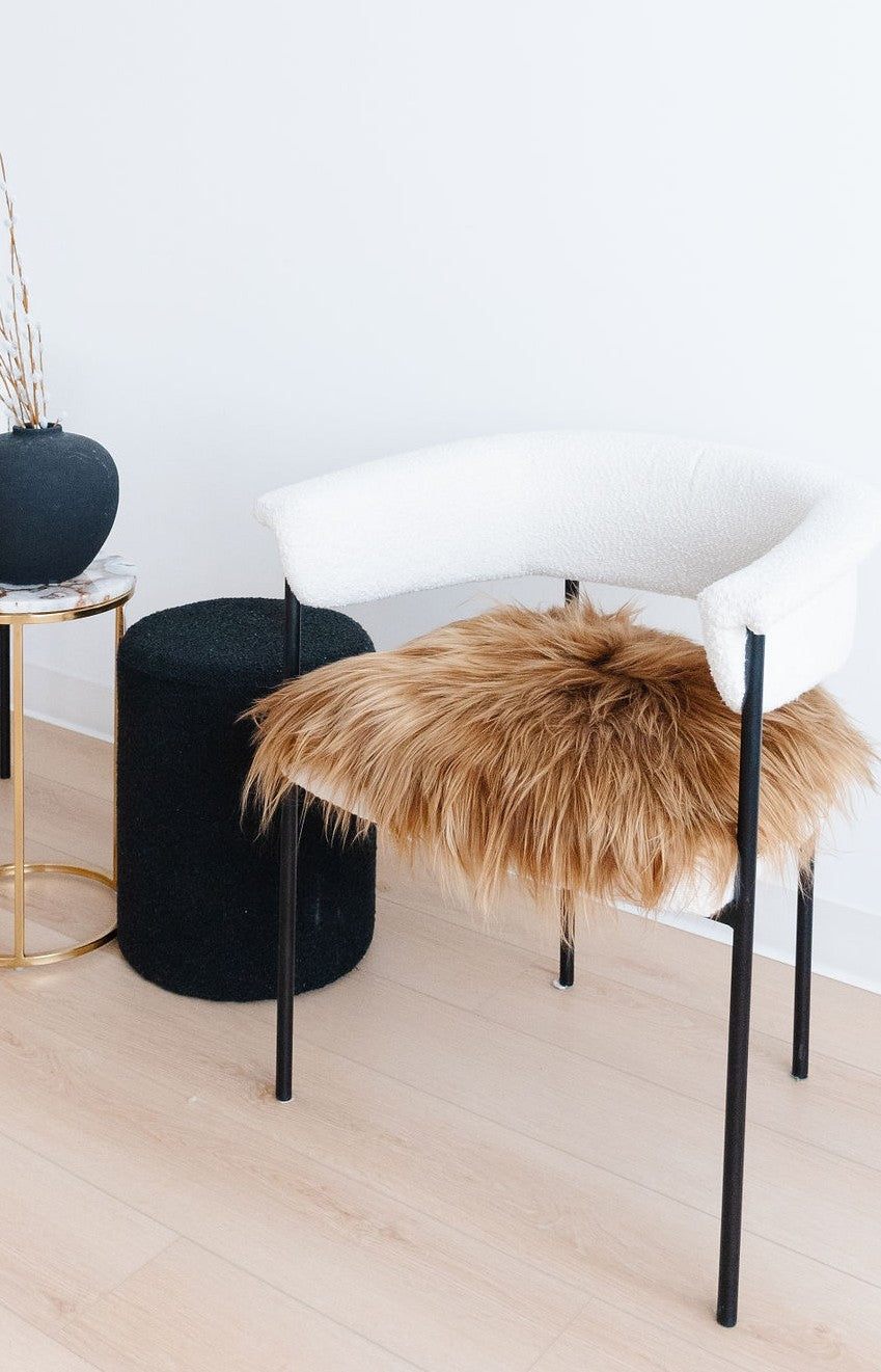 BROWN ICELANDIC SHEEPSKIN CHAIR PAD