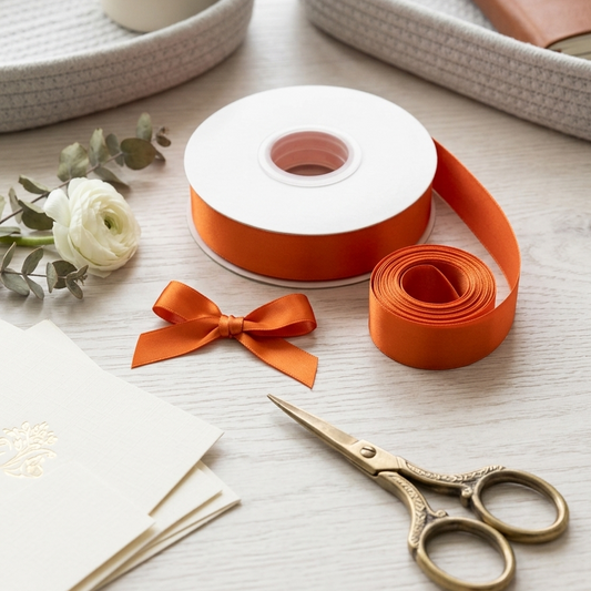 30 Meter Double Face Orange #761 Ribbon Roll