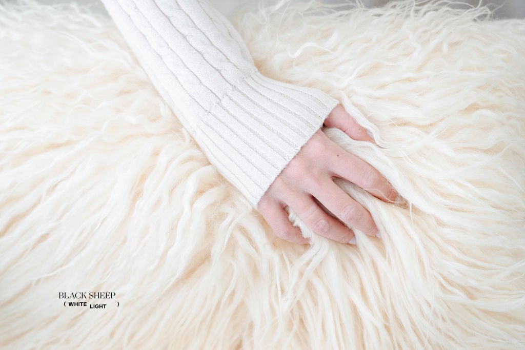 White Icelandic Curly Sheepskin
