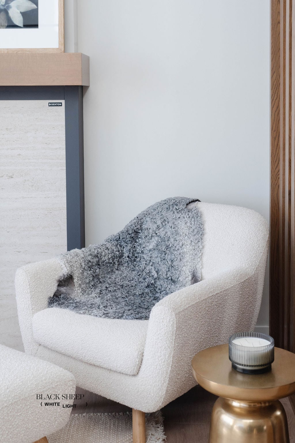 Grey Short Wool Gotland Sheepskin