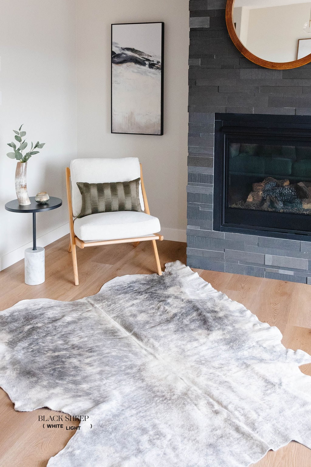 Large Brindle Grey Cowhide Area Rug