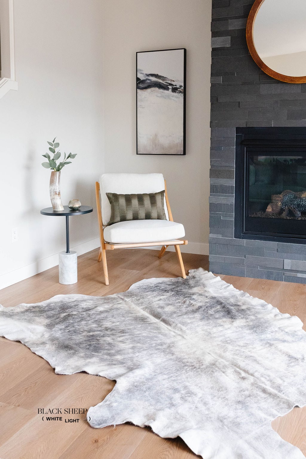 Large Brindle Grey Cowhide Area Rug