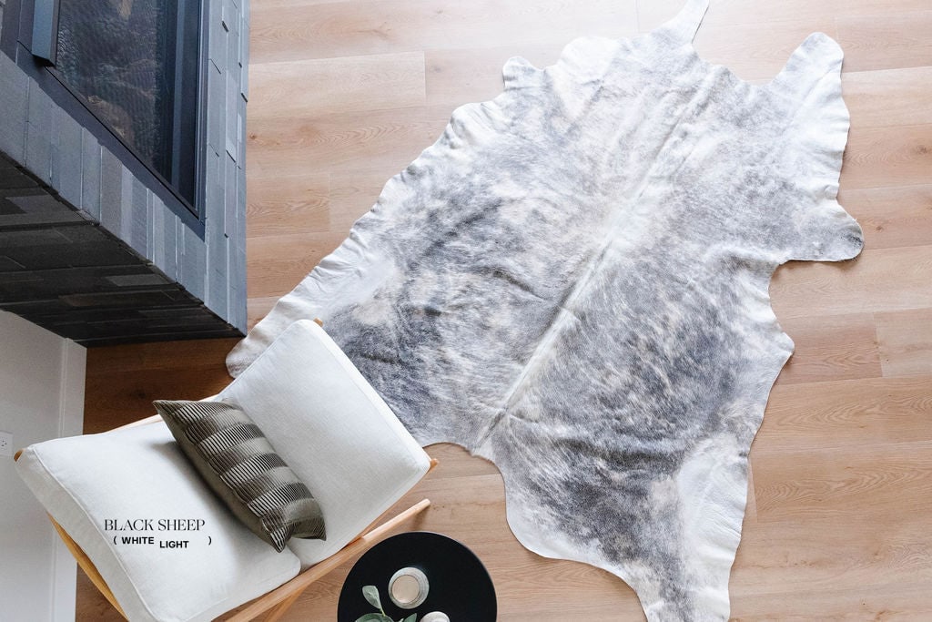 Large Brindle Grey Cowhide Area Rug