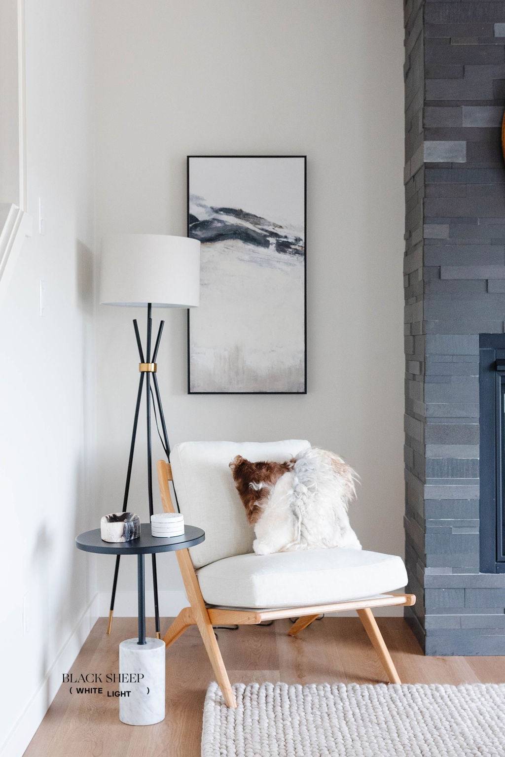 Mélange Sheepskin Pillow, curly wool