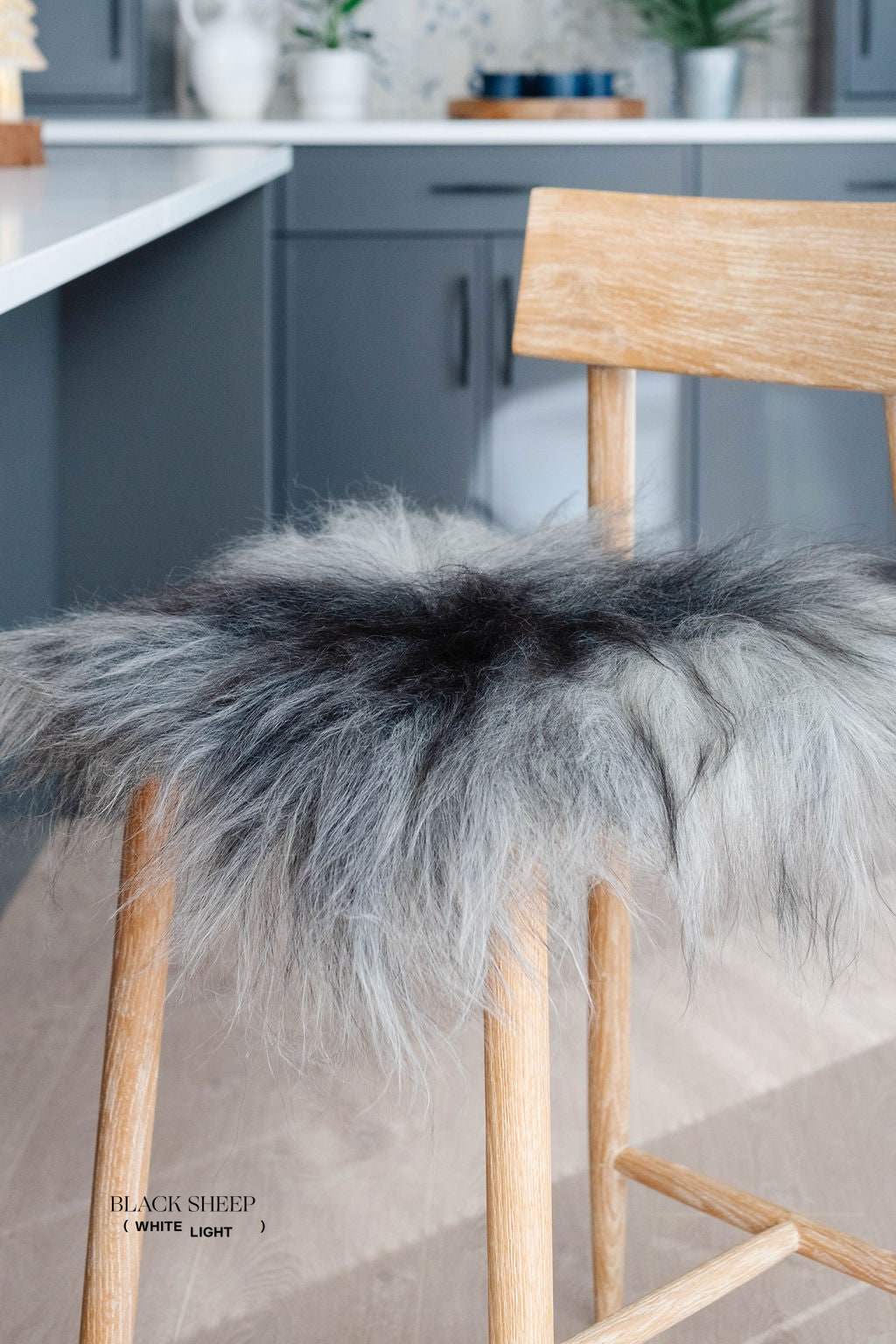 Dark Grey Icelandic Sheepskin Chair Pad