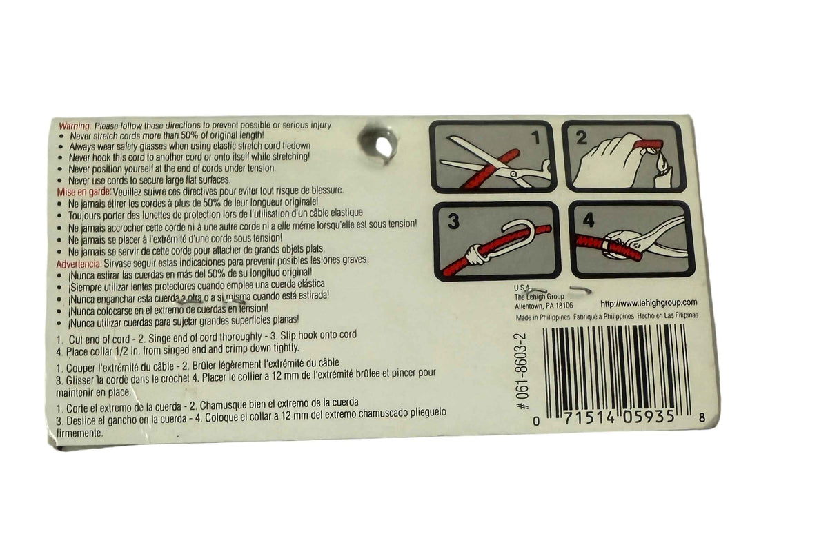 Lehigh Heavy Duty Coated Steel Cord Hooks with Steel Crimp Ring 1/4" & 3/8" 2-Pack