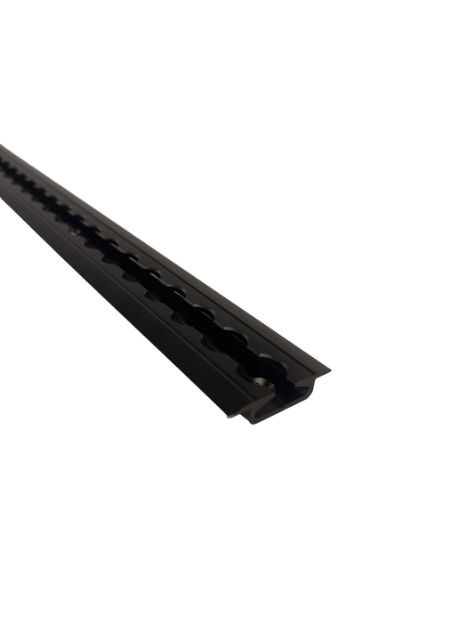 Flanged L Track For Campers - Anodized Matte Black