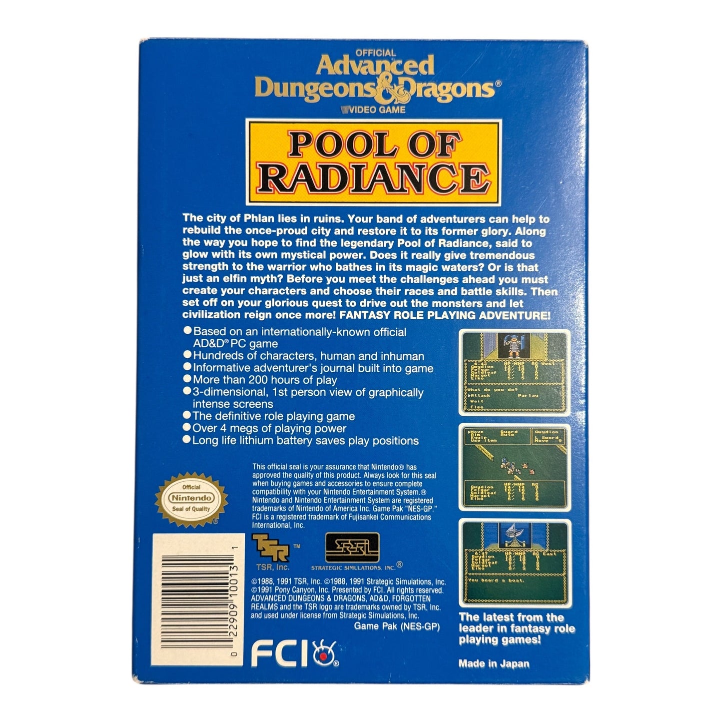 Advanced Dungeons & Dragons Pool of Radiance (NES)