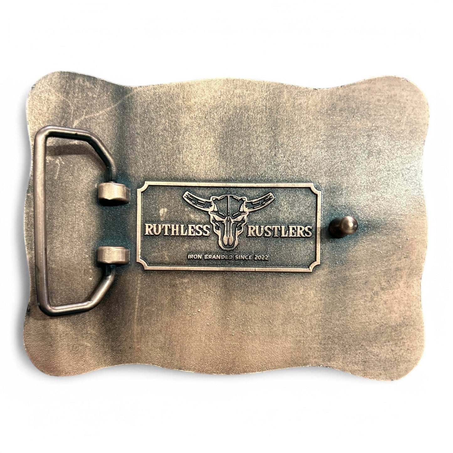 Ruthless Rustlers Marshal Belt Buckle | Antique Copper