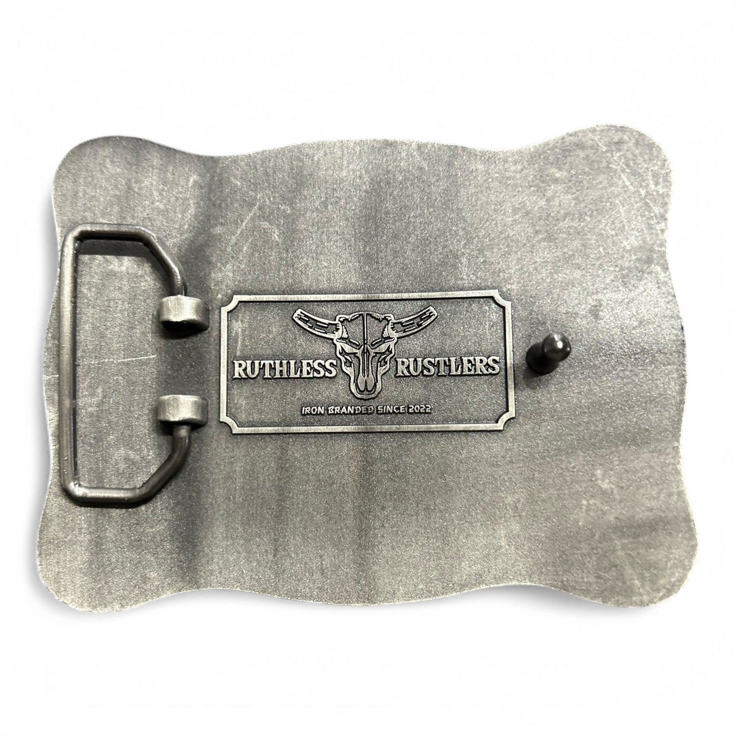 Ruthless Rustlers Marshal Belt Buckle | Antique Silver
