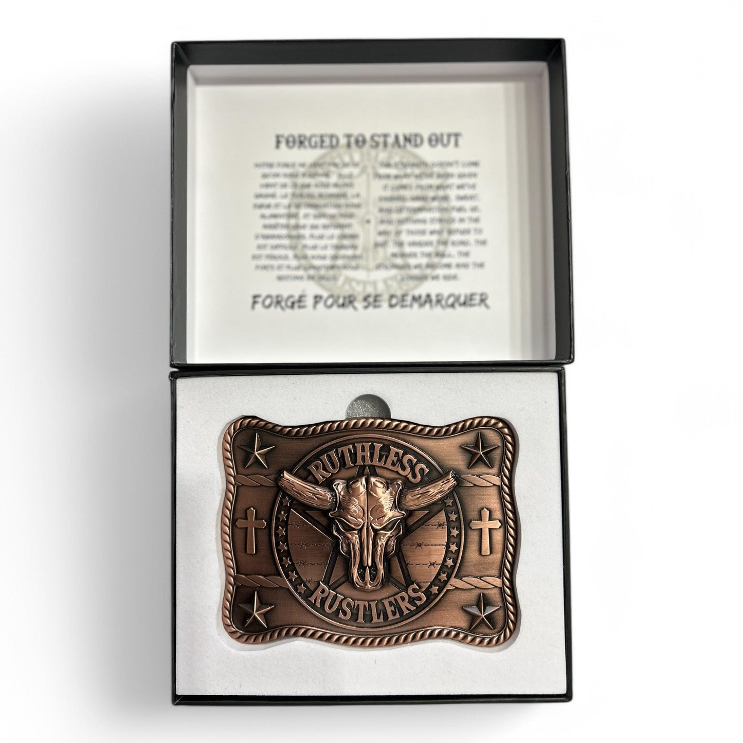 Ruthless Rustlers Marshal Belt Buckle | Antique Copper