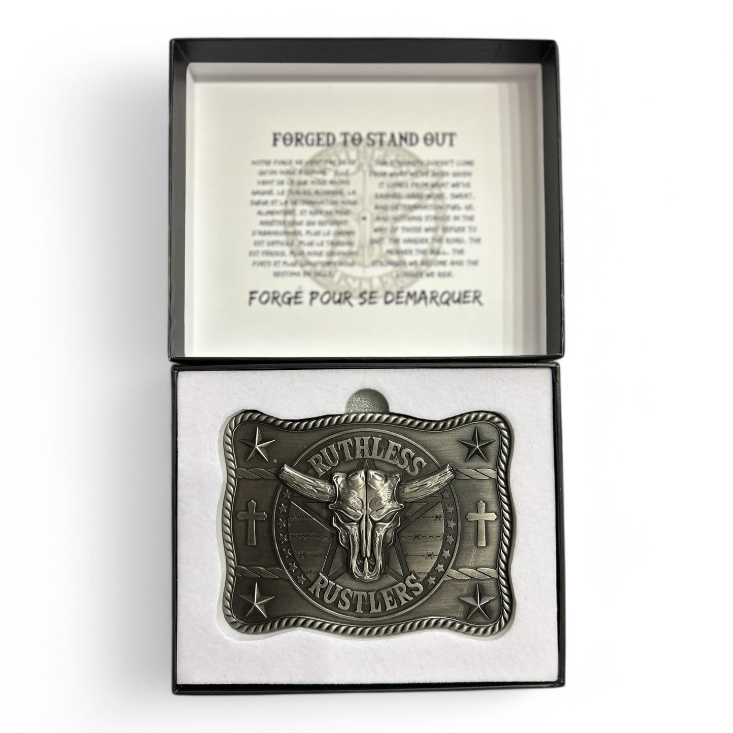 Ruthless Rustlers Marshal Belt Buckle | Antique Silver